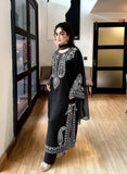 Shehnai Embroidered 3pc - Black