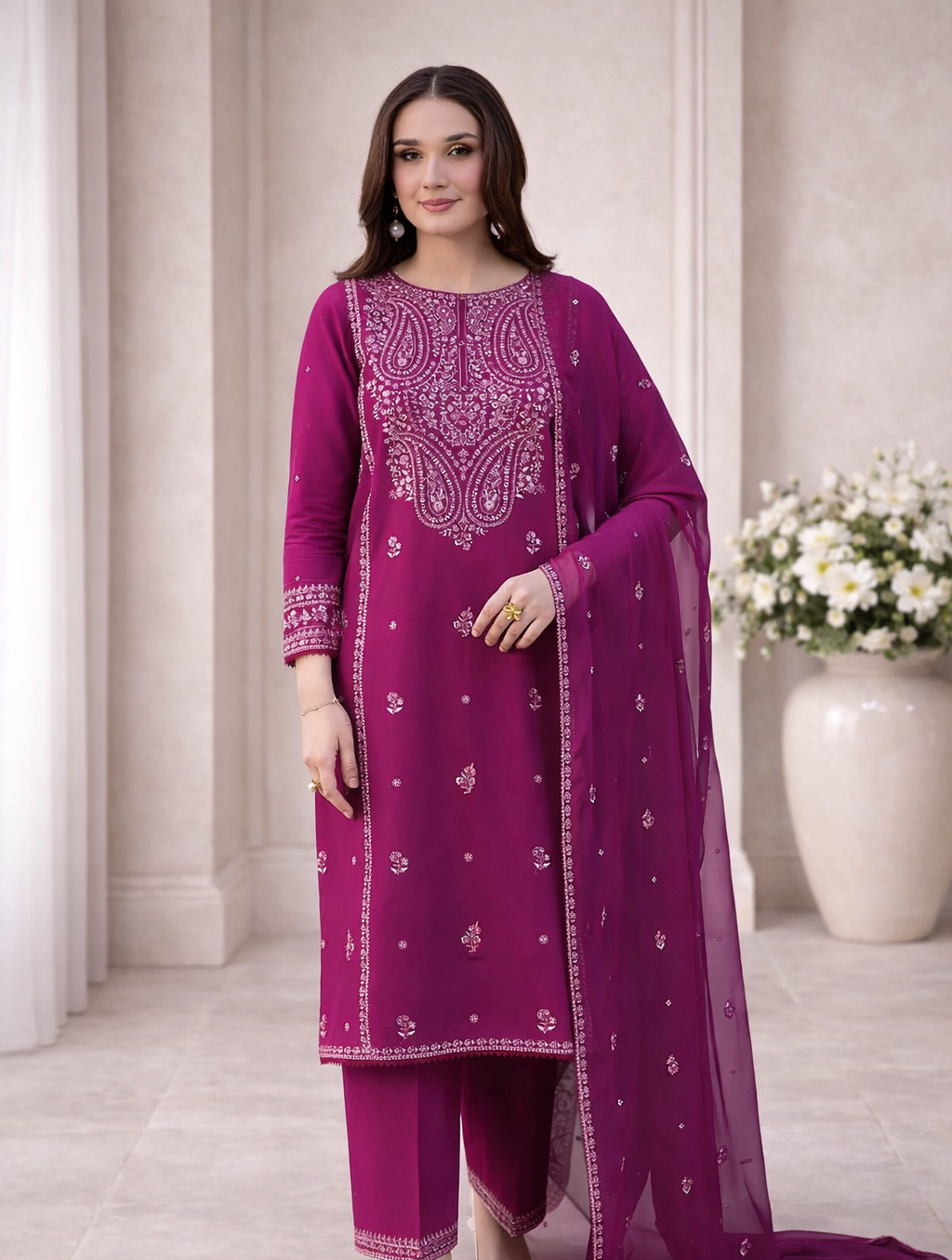 Gulnaar Embroidered - 3pc
